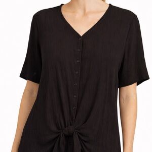 Women's Brown Button-Down Top